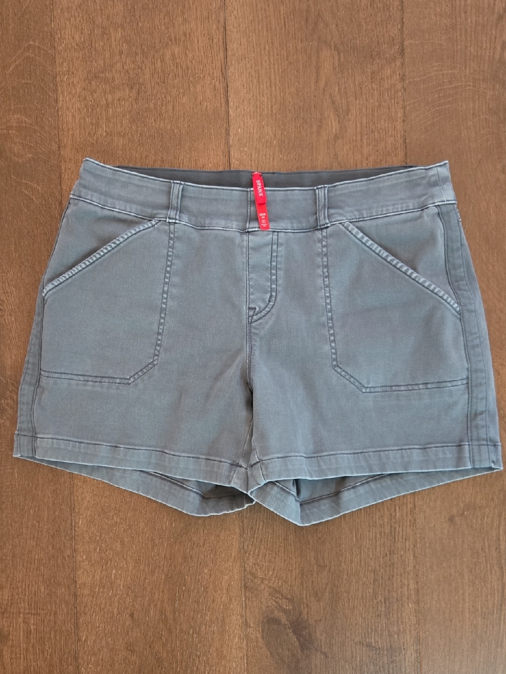 SPANX Slate Gray Casual Pocket Jean Shorts
